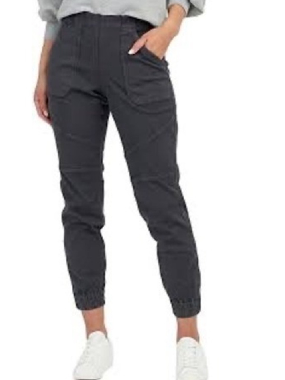 “Spanx Stretch Twill Cargo Jogger” Washed Black Size Medium